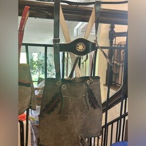 Vintage suede And Leather Authentic German Lederhosen adult small